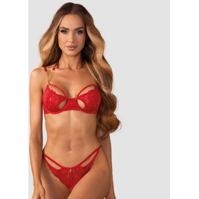 Obsessive Matildea - Ensemble lingerie ouverte rouge L/XL unisex - Publicité Obsessive Matildea - Ensemble lingerie ouverte rouge L/XL unisex - Publicité