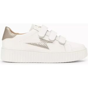 Vanessa Wu Baskets éclair Eva blanc et taupe serpent à scratchs 36 female - Publicité Vanessa Wu Baskets éclair Eva blanc et taupe serpent à scratchs 36 female - Publicité