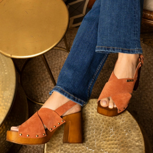 Les Tropéziennes par M.Belarbi Sandales à talon TESSY terracota en cuir 41 female - Publicité Les Tropéziennes par M.Belarbi Sandales à talon TESSY terracota en cuir 41 female - Publicité