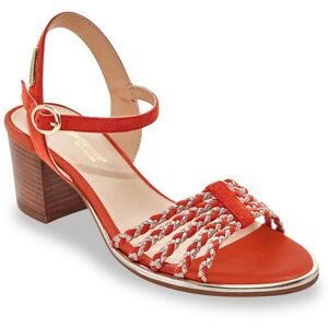 Les Tropéziennes par M.Belarbi Salomes à talon femme LANIA corail en cuir 41 female - Publicité Les Tropéziennes par M.Belarbi Salomes à talon femme LANIA corail en cuir 41 female - Publicité