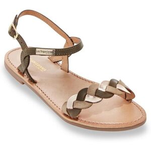 Les Tropéziennes par M.Belarbi Sandales femme HORTENSE kaki en cuir 36 female - Publicité Les Tropéziennes par M.Belarbi Sandales femme HORTENSE kaki en cuir 36 female - Publicité