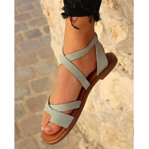 Mes jolis nu pieds Sandales fines brides femme cuir vert d?eau 41 female - Publicité Mes jolis nu pieds Sandales fines brides femme cuir vert d?eau 41 female - Publicité