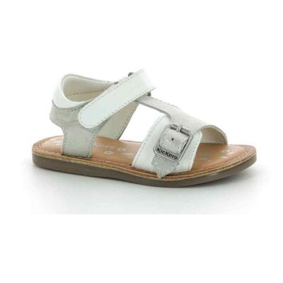 Kickers Sandale Fille DIAZZ blanc en cuir 20 unisex - Publicité Kickers Sandale Fille DIAZZ blanc en cuir 20 unisex - Publicité