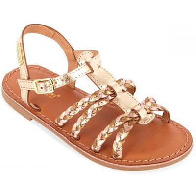 Les Tropéziennes par M.Belarbi Sandale enfant BAIA or en cuir 34 unisex - Publicité Les Tropéziennes par M.Belarbi Sandale enfant BAIA or en cuir 34 unisex - Publicité