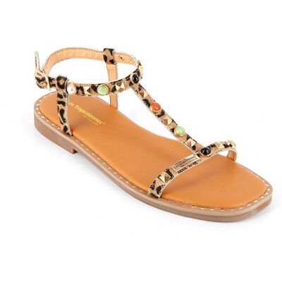 Les Tropéziennes par M.Belarbi Sandale Enfant Clelia Leopard - Les Tropéziennes marron en cuir 32 unisex - Publicité Les Tropéziennes par M.Belarbi Sandale Enfant Clelia Leopard - Les Tropéziennes marron en cuir 32 unisex - Publicité