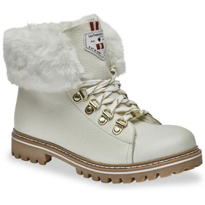 Les Tropéziennes par M.Belarbi Boots blanc LACEN en cuir 40 female - Publicité Les Tropéziennes par M.Belarbi Boots blanc LACEN en cuir 40 female - Publicité