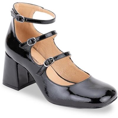 Les Tropéziennes par M.Belarbi Escarpins femme en cuir noir vernis DELPHINE 38 female - Publicité Les Tropéziennes par M.Belarbi Escarpins femme en cuir noir vernis DELPHINE 38 female - Publicité