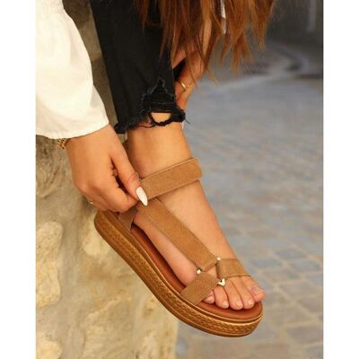 Mes jolis nu pieds Sandales à plateforme femme cuir camel 41 female - Publicité Mes jolis nu pieds Sandales à plateforme femme cuir camel 41 female - Publicité