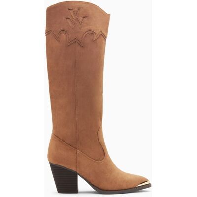 Vanessa Wu Bottes santiags Maud camel à talon 37 female - Publicité Vanessa Wu Bottes santiags Maud camel à talon 37 female - Publicité