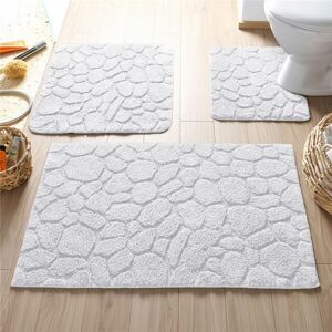 Becquet Tapis de bain ou Wc relief GALETS 1550 g/m² - Blanc 70 x 120 cm unisex - Publicité Becquet Tapis de bain ou Wc relief GALETS 1550 g/m² - Blanc 70 x 120 cm unisex - Publicité