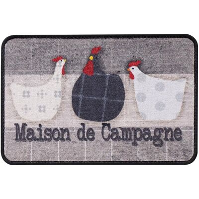 Becquet Tapis de Cuisine Poules DORKING Gris 50 x 120 cm unisex - Publicité Becquet Tapis de Cuisine Poules DORKING Gris 50 x 120 cm unisex - Publicité