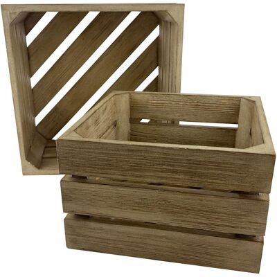 Becquet Set de 2 caisses cubiques déco gigognes en pin CLAIRISSE unisex - Publicité Becquet Set de 2 caisses cubiques déco gigognes en pin CLAIRISSE unisex - Publicité