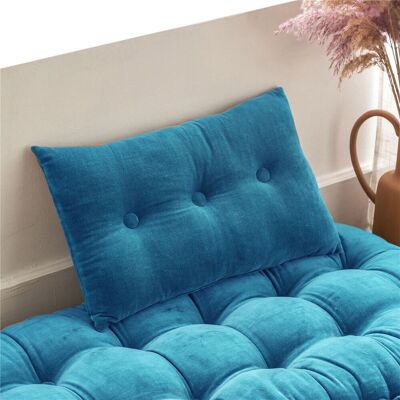 Becquet Coussin en coton bleu orage - VELOURS CAPTON 30 x 30 cm unisex - Publicité Becquet Coussin en coton bleu orage - VELOURS CAPTON 30 x 30 cm unisex - Publicité