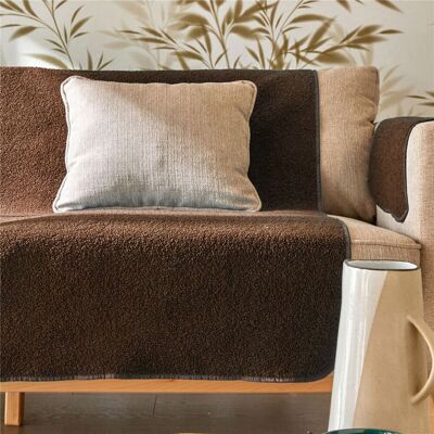 Becquet Protège fauteuil en tissu écru SHERPA - marron moka 45 x 200 cm unisex - Publicité Becquet Protège fauteuil en tissu écru SHERPA - marron moka 45 x 200 cm unisex - Publicité