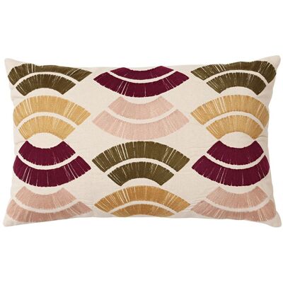 Becquet Coussin en coton beige à broderie géométrique - ZIAG 30 x 50 cm unisex - Publicité Becquet Coussin en coton beige à broderie géométrique - ZIAG 30 x 50 cm unisex - Publicité
