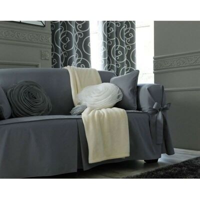 Becquet Housse de canapé à nouettes - Gris fauteuil unisex - Publicité Becquet Housse de canapé à nouettes - Gris fauteuil unisex - Publicité