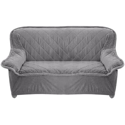 Becquet Housse fauteuil, canapé en microfibre-gris 2 places unisex - Publicité Becquet Housse fauteuil, canapé en microfibre-gris 2 places unisex - Publicité