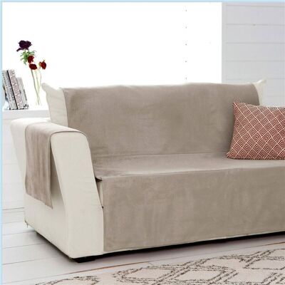 Becquet Protège-fauteuil universels aspect velours grainé - Taupe 55 x 190 cm unisex - Publicité Becquet Protège-fauteuil universels aspect velours grainé - Taupe 55 x 190 cm unisex - Publicité