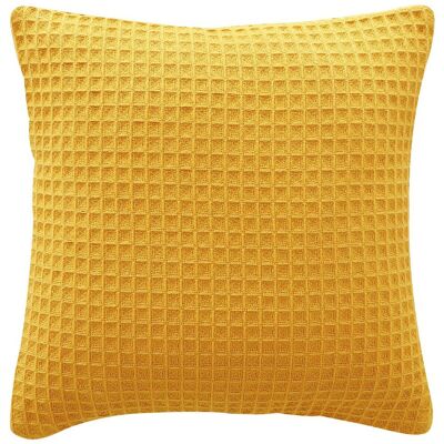 Becquet Lot de 2 housses de coussin en coton nid d'abeille jaune curry - FEROE 40 x 40 cm unisex - Publicité Becquet Lot de 2 housses de coussin en coton nid d'abeille jaune curry - FEROE 40 x 40 cm unisex - Publicité