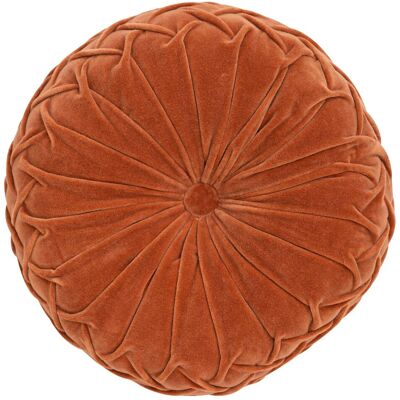 Becquet Coussin rond en coton rouge tomette - VELOURS 35 cm unisex - Publicité Becquet Coussin rond en coton rouge tomette - VELOURS 35 cm unisex - Publicité
