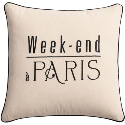Becquet Coussin écru - WEEK-END PARIS 40 x 40 cm unisex - Publicité Becquet Coussin écru - WEEK-END PARIS 40 x 40 cm unisex - Publicité