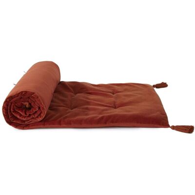 Becquet Futon coton en velours rouge tomette - TOMAN 60 x 180 cm unisex - Publicité Becquet Futon coton en velours rouge tomette - TOMAN 60 x 180 cm unisex - Publicité