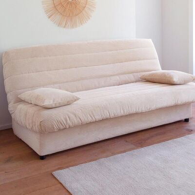 Becquet Housse FAR CLIC CLAC velours - blanc écru 2 places unisex - Publicité Becquet Housse FAR CLIC CLAC velours - blanc écru 2 places unisex - Publicité