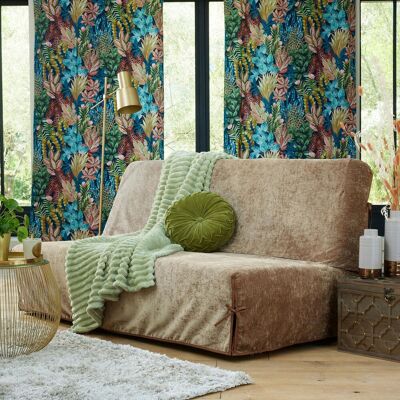 Becquet Housse de canapé clic-clac VELOURS beige 2 places unisex - Publicité Becquet Housse de canapé clic-clac VELOURS beige 2 places unisex - Publicité