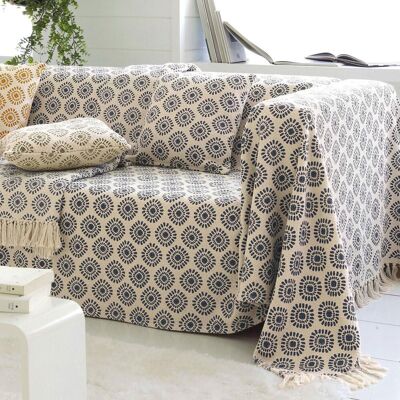 Becquet Lot de 2 Housses de Coussin imprimées coton tissé jacquard JC.EMPREINTE Bleu Indigo 40 x 40 cm unisex - Publicité Becquet Lot de 2 Housses de Coussin imprimées coton tissé jacquard JC.EMPREINTE Bleu Indigo 40 x 40 cm unisex - Publicité
