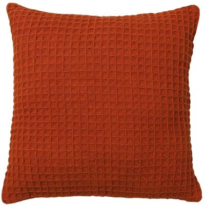 Becquet Lot de 2 housses de coussin en coton nid d'abeille orange poterie - FEROE 40 x 40 cm unisex - Publicité Becquet Lot de 2 housses de coussin en coton nid d'abeille orange poterie - FEROE 40 x 40 cm unisex - Publicité
