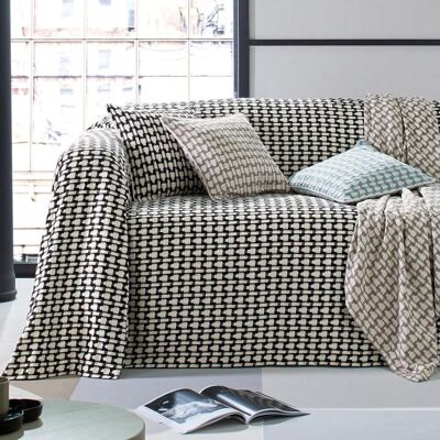 Becquet Jeté de fauteuil coton tissé jacquard MORGANS - Noir 180 x 250 cm unisex - Publicité Becquet Jeté de fauteuil coton tissé jacquard MORGANS - Noir 180 x 250 cm unisex - Publicité