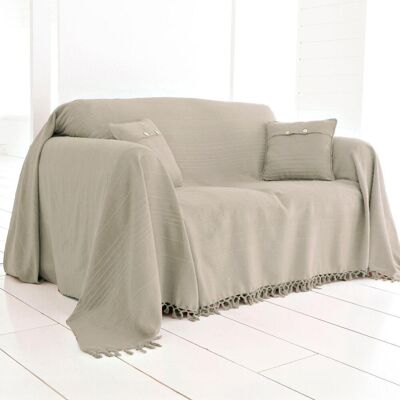 Becquet Jeté de fauteuil en coton ORION - blanc ivoire 180 x 250 cm unisex - Publicité Becquet Jeté de fauteuil en coton ORION - blanc ivoire 180 x 250 cm unisex - Publicité
