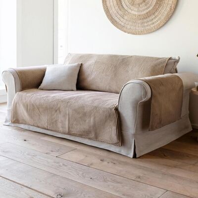 Becquet Protège canapé VELOURS côtelé - beige 140 x 200 cm unisex - Publicité Becquet Protège canapé VELOURS côtelé - beige 140 x 200 cm unisex - Publicité