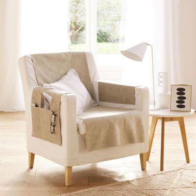 Becquet Protège fauteuil 60x140 WHISPER- beige 60 x 140 cm unisex - Publicité Becquet Protège fauteuil 60x140 WHISPER- beige 60 x 140 cm unisex - Publicité
