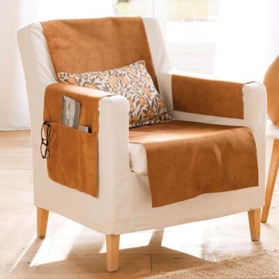 Becquet Protège fauteuil WHISPER - caramel 60 x 140 cm unisex - Publicité Becquet Protège fauteuil WHISPER - caramel 60 x 140 cm unisex - Publicité