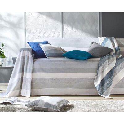 Becquet Jeté de canapé ou fauteuil gris à rayures - TRÉPORT RAYE 230 x 250 cm unisex - Publicité Becquet Jeté de canapé ou fauteuil gris à rayures - TRÉPORT RAYE 230 x 250 cm unisex - Publicité