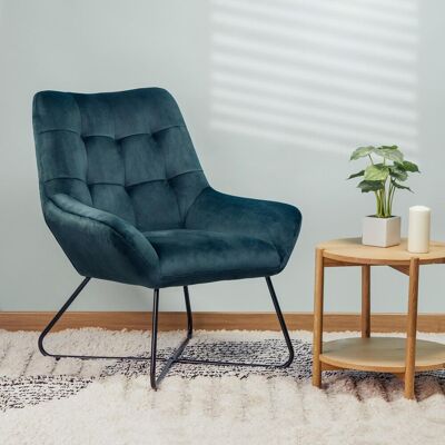 Zago Fauteuil velours gris bleu unisex - Publicité Zago Fauteuil velours gris bleu unisex - Publicité