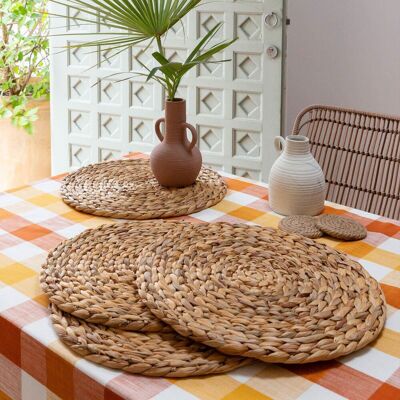 Becquet Lot de 4 Dessous d'assiettes ronds tressés RUBINE - naturel unisex - Publicité Becquet Lot de 4 Dessous d'assiettes ronds tressés RUBINE - naturel unisex - Publicité
