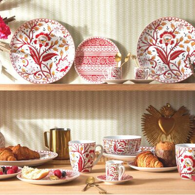 Becquet 4 Mugs Vintage en Céramique MARICA Rouge unisex - Publicité Becquet 4 Mugs Vintage en Céramique MARICA Rouge unisex - Publicité