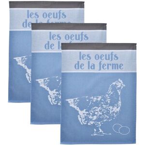 Becquet Lot de 3 torchons coton poule POULETTE 50 x 70 cm unisex - Publicité Becquet Lot de 3 torchons coton poule POULETTE 50 x 70 cm unisex - Publicité