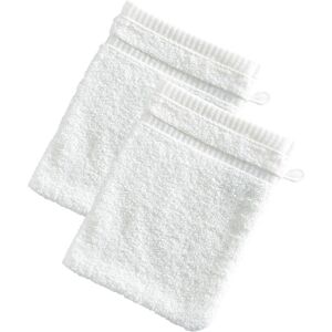 Becquet Lot de 2 gants de toilette en coton BANDESECHELLE blanc cassé 15 x 21 cm unisex - Publicité Becquet Lot de 2 gants de toilette en coton BANDESECHELLE blanc cassé 15 x 21 cm unisex - Publicité