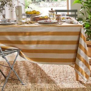 Becquet Nappe antitache RAYAS à rayures jaune ocre 140 x 140 cm unisex - Publicité Becquet Nappe antitache RAYAS à rayures jaune ocre 140 x 140 cm unisex - Publicité