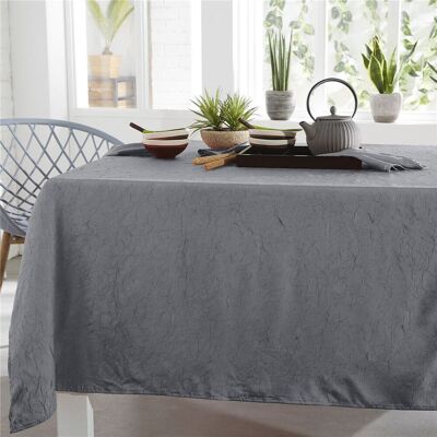 Becquet Nappe de table en polyester gris plomb effet froissé - FONTANA 180 x 285 cm unisex - Publicité Becquet Nappe de table en polyester gris plomb effet froissé - FONTANA 180 x 285 cm unisex - Publicité