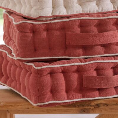 Becquet Coussin matelas capitonné orange terracotta - NITI 40 x 40 cm unisex - Publicité Becquet Coussin matelas capitonné orange terracotta - NITI 40 x 40 cm unisex - Publicité