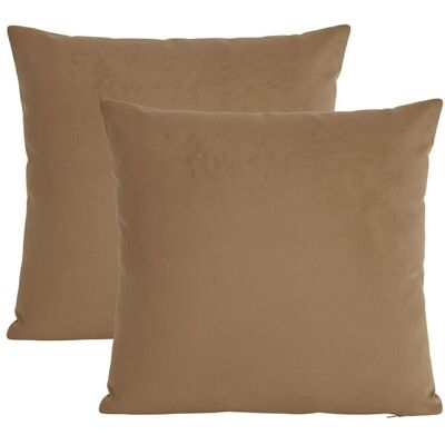 Becquet Lot de 2 housses coussin en microfibre marron noisette - ROYALE 40 x 40 cm unisex - Publicité Becquet Lot de 2 housses coussin en microfibre marron noisette - ROYALE 40 x 40 cm unisex - Publicité