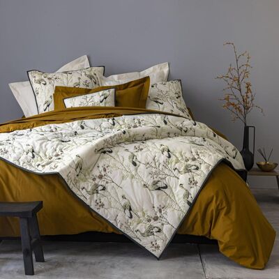 Becquet Boutis CLB. MIYA motif oiseaux en coton beige crème 230 x 250 cm unisex - Publicité Becquet Boutis CLB. MIYA motif oiseaux en coton beige crème 230 x 250 cm unisex - Publicité