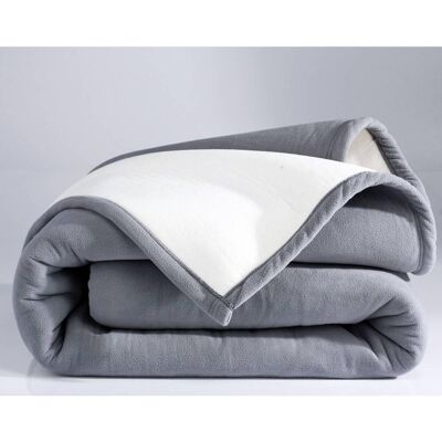 Becquet Couverture très chaude 700g/m² gris en microfibre - POLAIRE BICOLORE 180 x 220 cm unisex - Publicité Becquet Couverture très chaude 700g/m² gris en microfibre - POLAIRE BICOLORE 180 x 220 cm unisex - Publicité