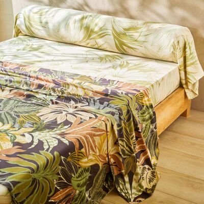 Becquet Drap plat en satin de coton HACIENDA - brun 180 x 290 cm unisex - Publicité Becquet Drap plat en satin de coton HACIENDA - brun 180 x 290 cm unisex - Publicité