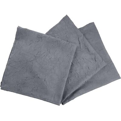 Becquet Lot de 3 serviettes de table en polyester gris plomb effet froissé - FONTANA 45 x 45 cm unisex - Publicité Becquet Lot de 3 serviettes de table en polyester gris plomb effet froissé - FONTANA 45 x 45 cm unisex - Publicité