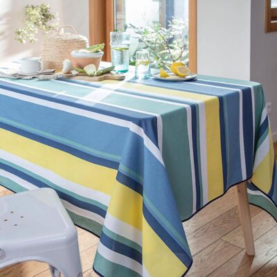 Becquet Nappe de table polycoton STRIBER - bleu vert 150 x 250 cm unisex - Publicité Becquet Nappe de table polycoton STRIBER - bleu vert 150 x 250 cm unisex - Publicité